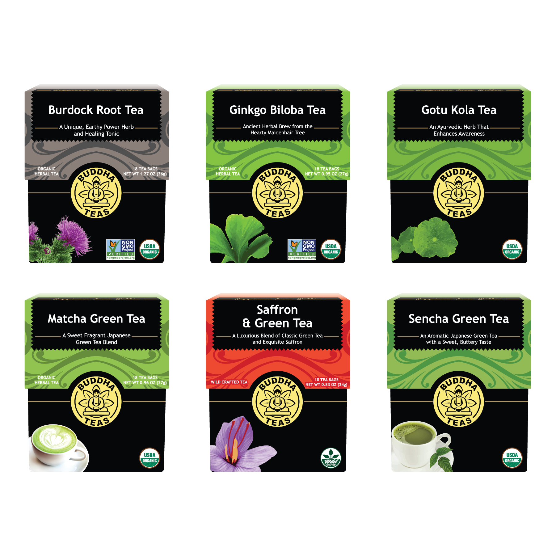 Buy Brain & Focus Six Pack: Organic & Plastic-Free Tea Bags