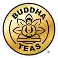 Buddha Teas logo with a gold background