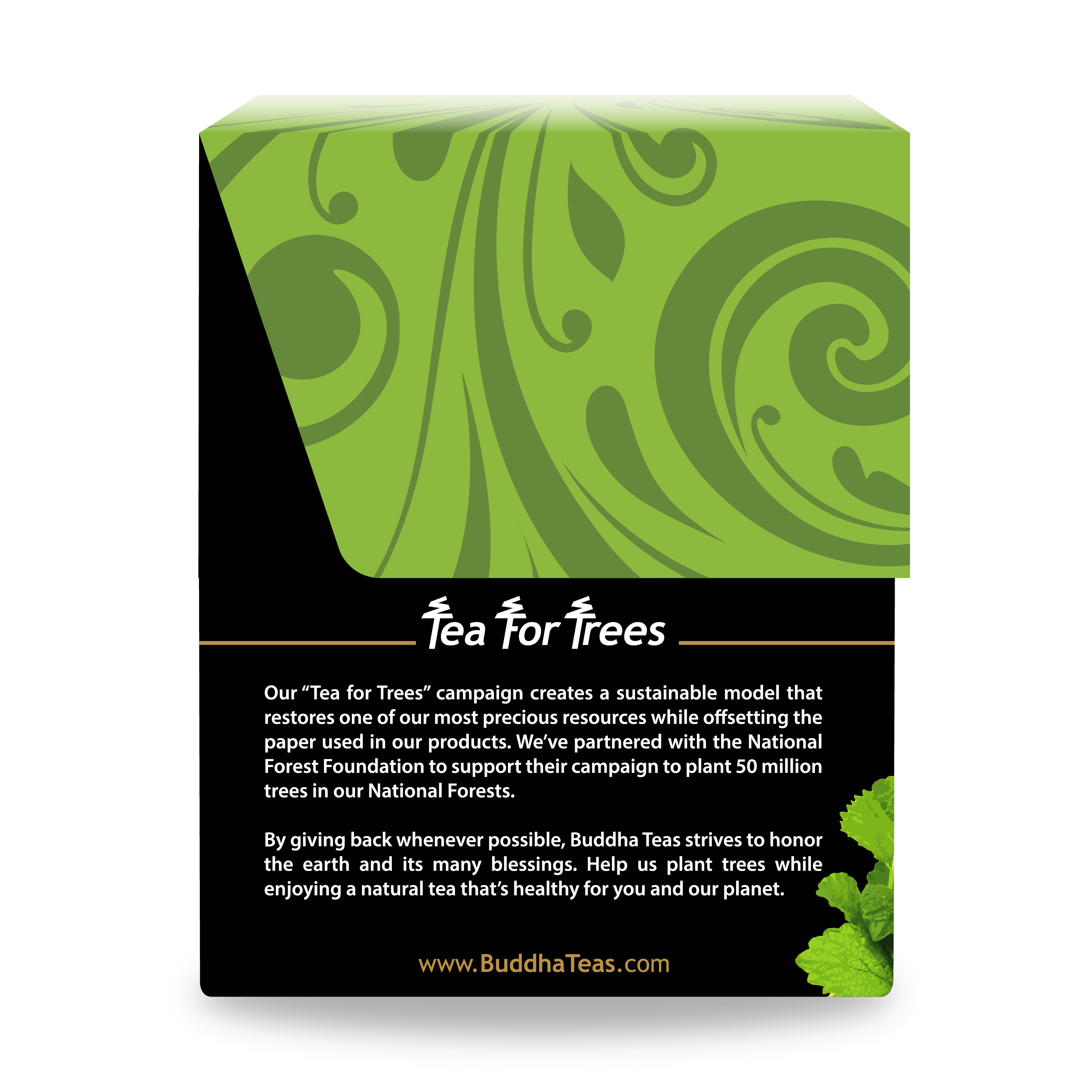 Buddha Teas Lemon Balm Tea - left side panel