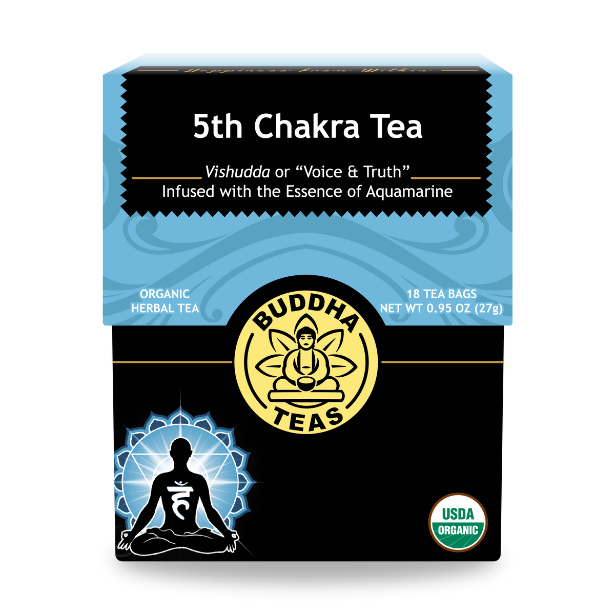 Buddha Teas 5th Chakra Tea - front view