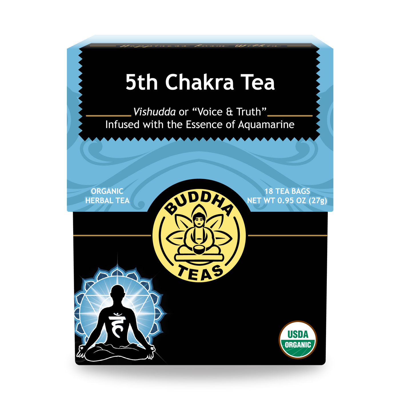 Buddha Teas 5th Chakra Tea - front view