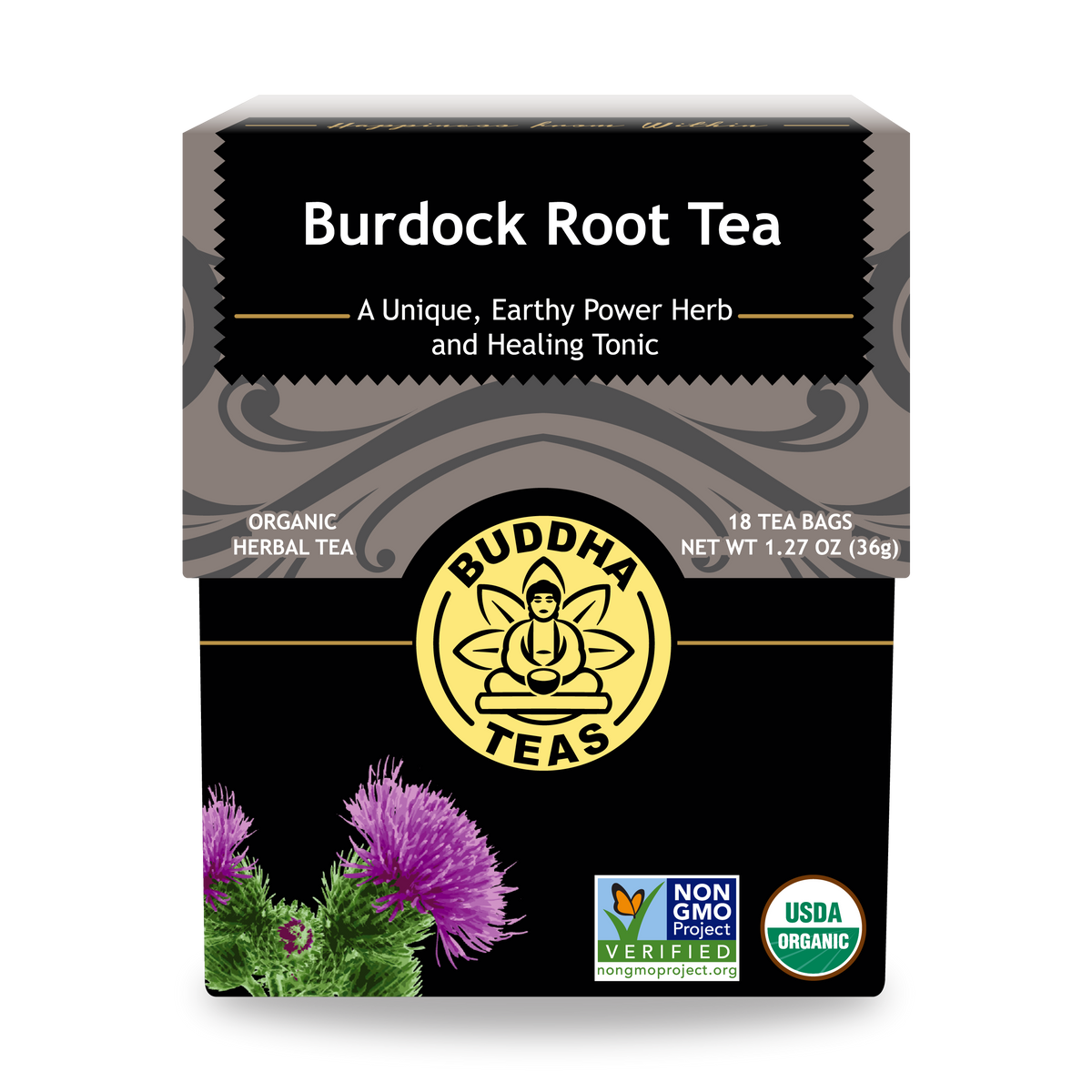 Buddha Teas Burdock Root Tea - front view