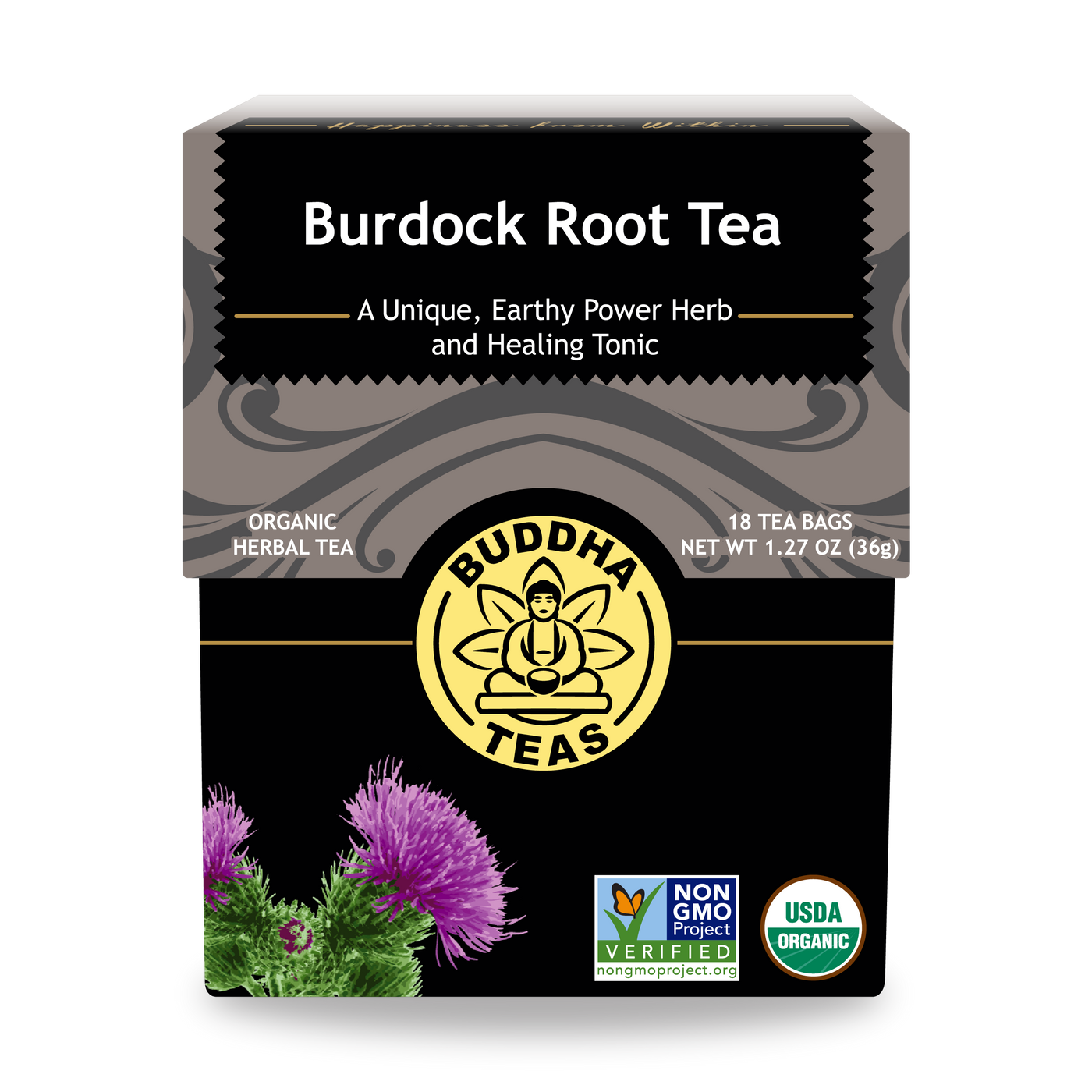 Buddha Teas Burdock Root Tea - front view