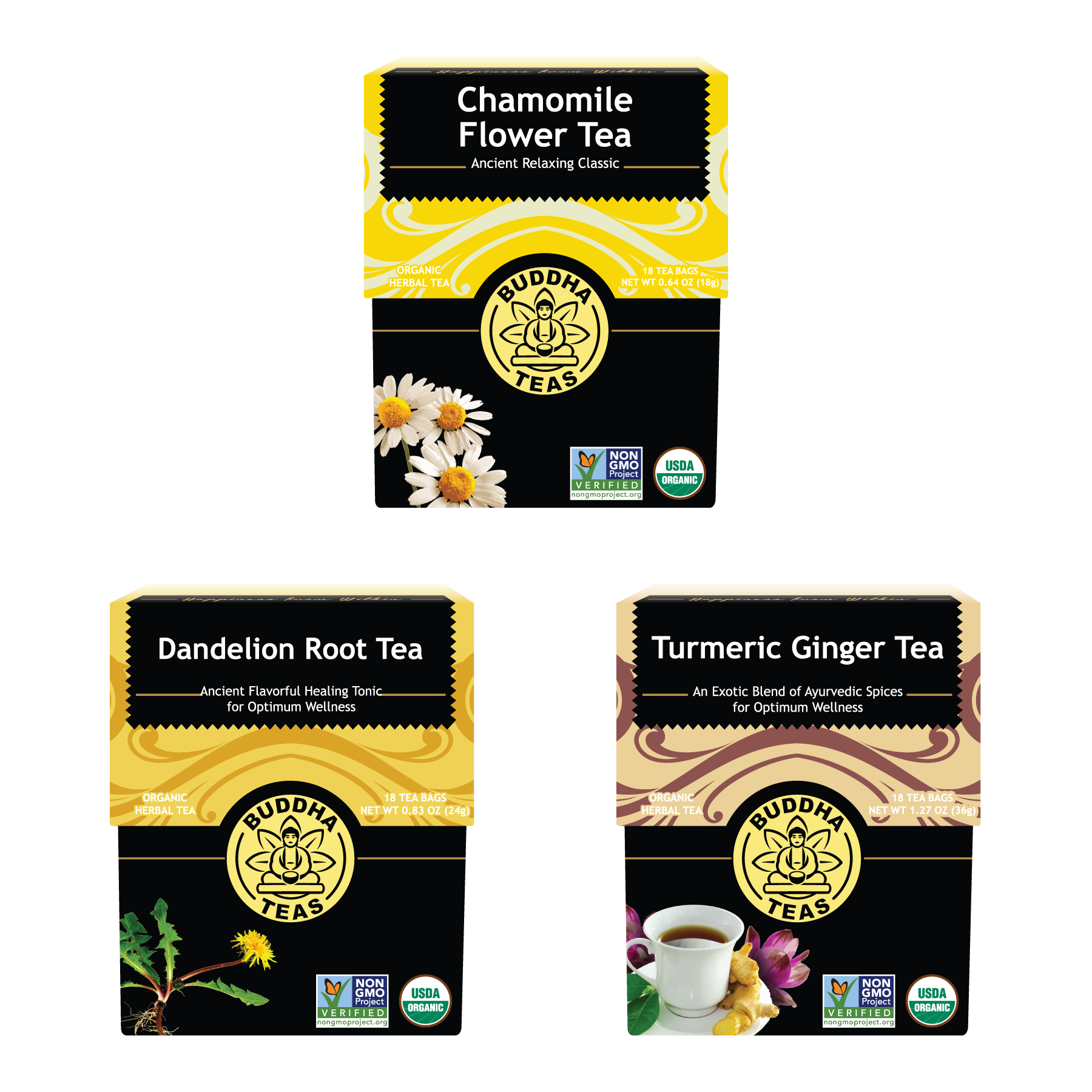 Buy Digestive Support Trio: Organic & Plastic-Free Tea Bags | Buddha Teas