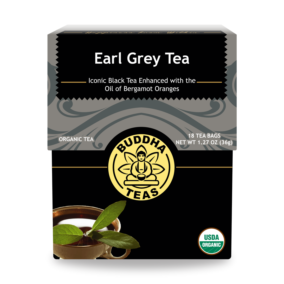 Buddha Teas Earl Grey Tea - front view