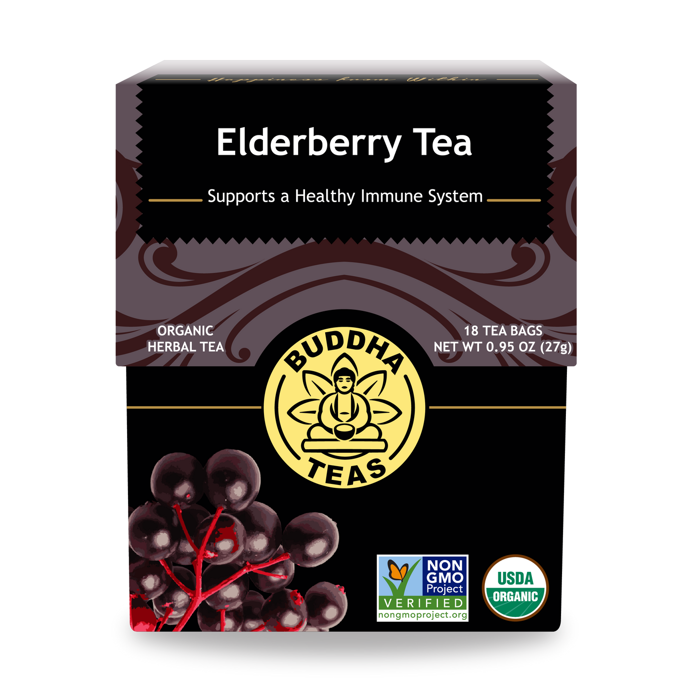 Buddha Teas Elderberry Tea - front view