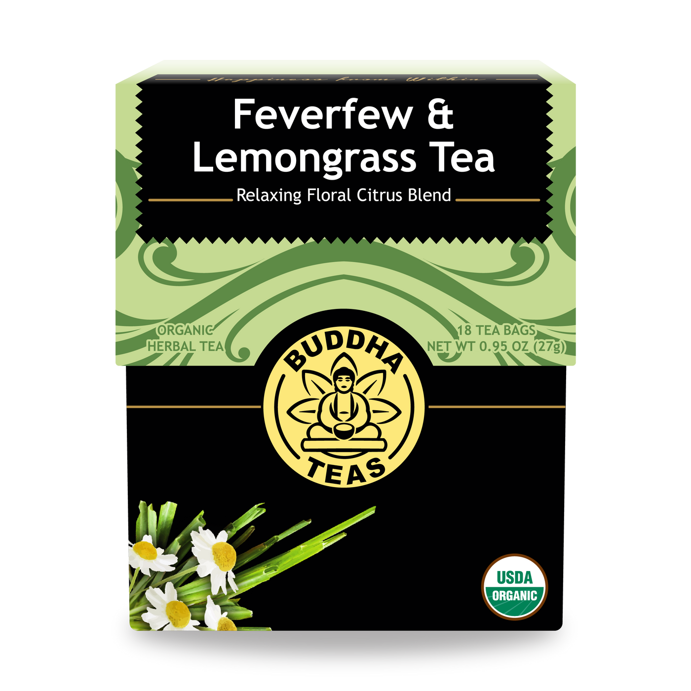 Buddha Teas Feverfew Lemongrass Tea - front view