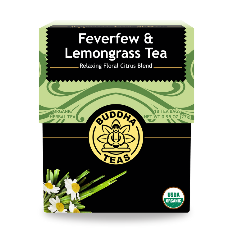 Buddha Teas Feverfew Lemongrass Tea - front view