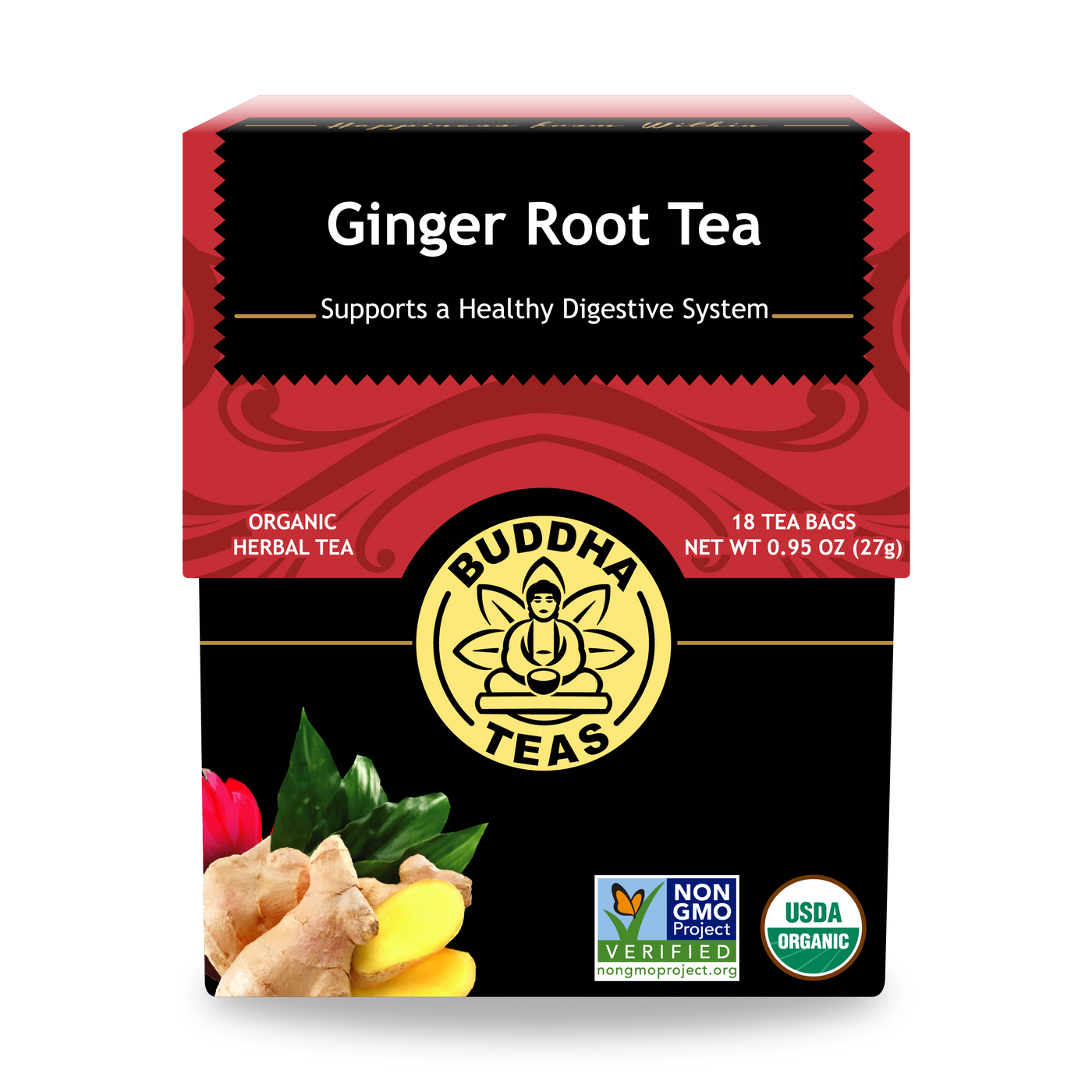 Buddha Teas Ginger Root Tea - front view