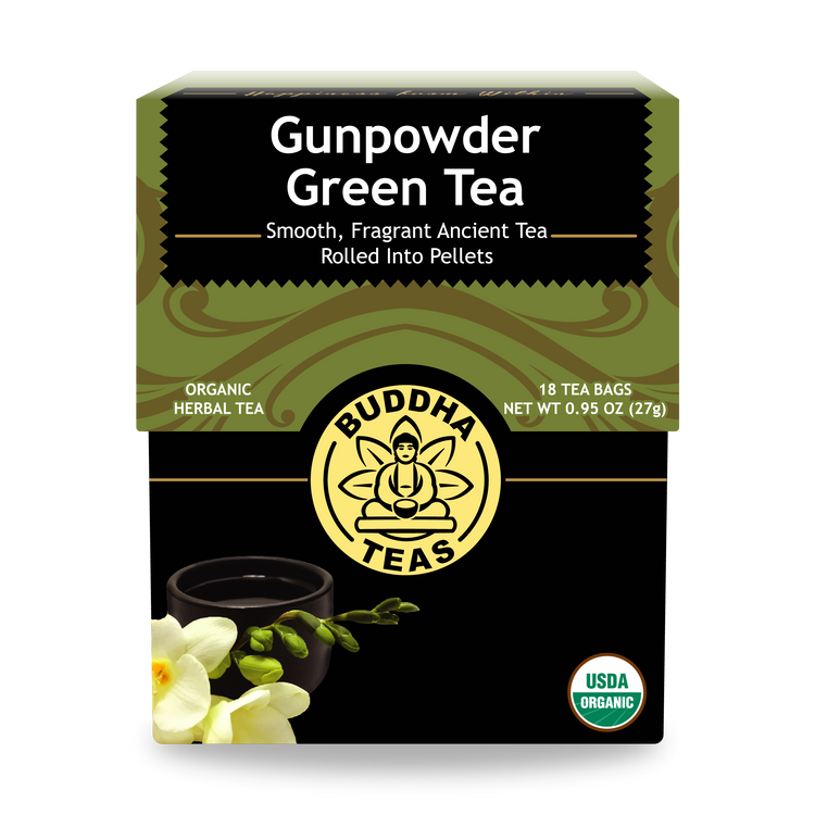 Buddha Teas Gunpowder Green Tea - front view