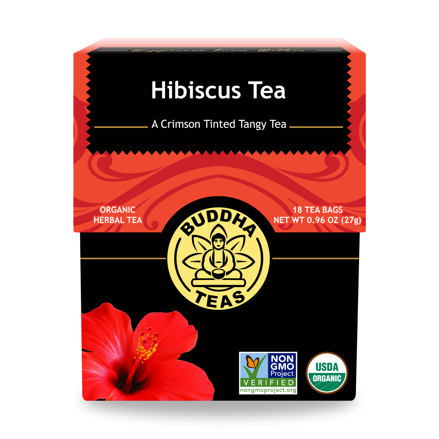 Buddha Teas Hibiscus Tea - front view