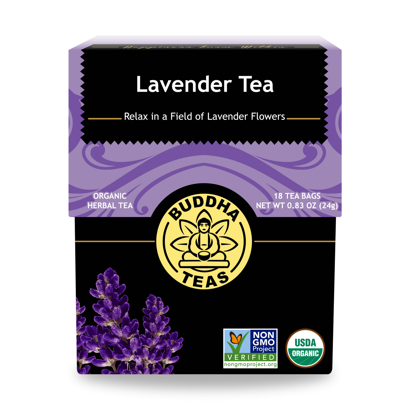 Buddha Teas Lavender Tea - front view
