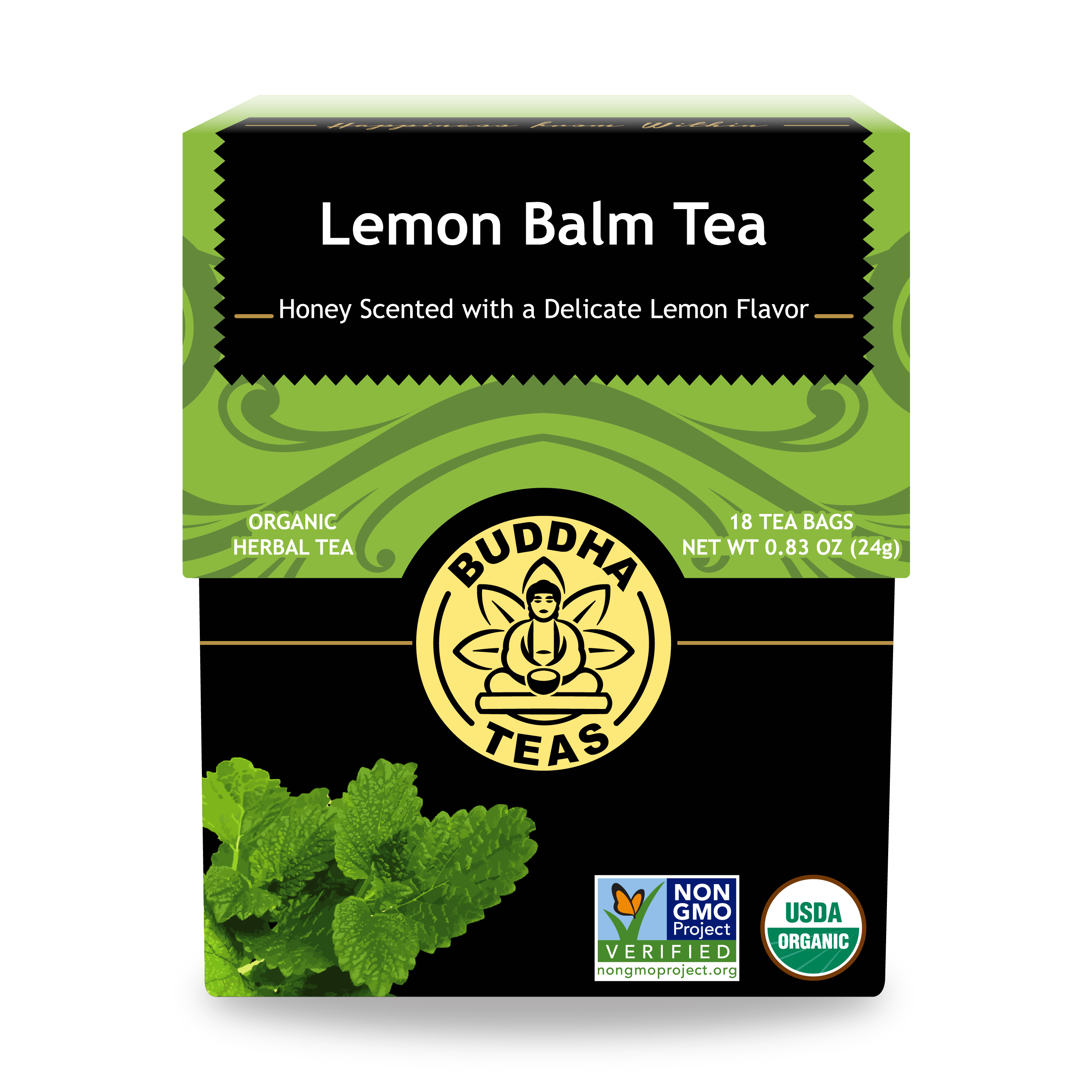 Buddha Teas Lemon Balm Tea - front view