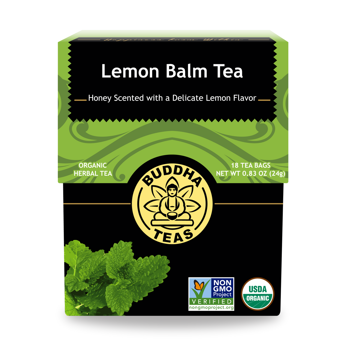 Buddha Teas Lemon Balm Tea - front view