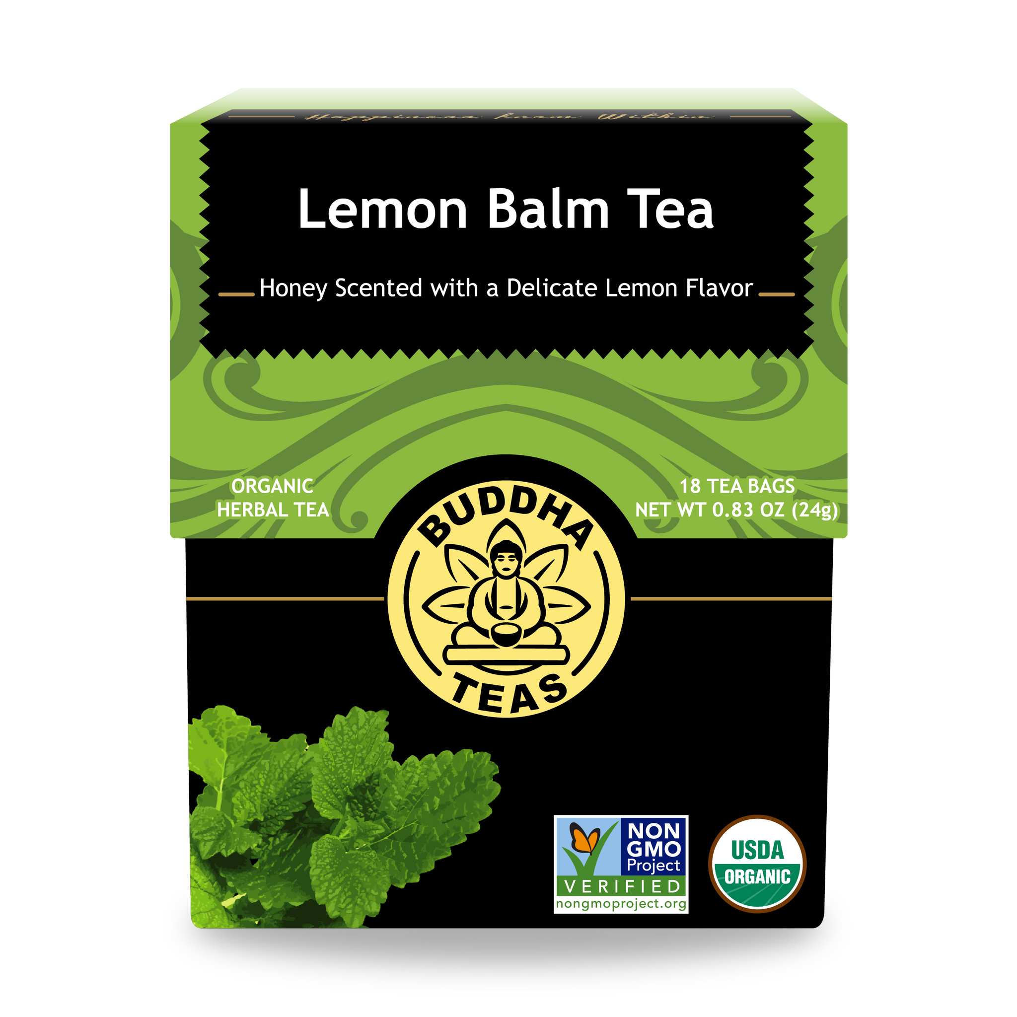 Buddha Teas Lemon Balm Tea - front view
