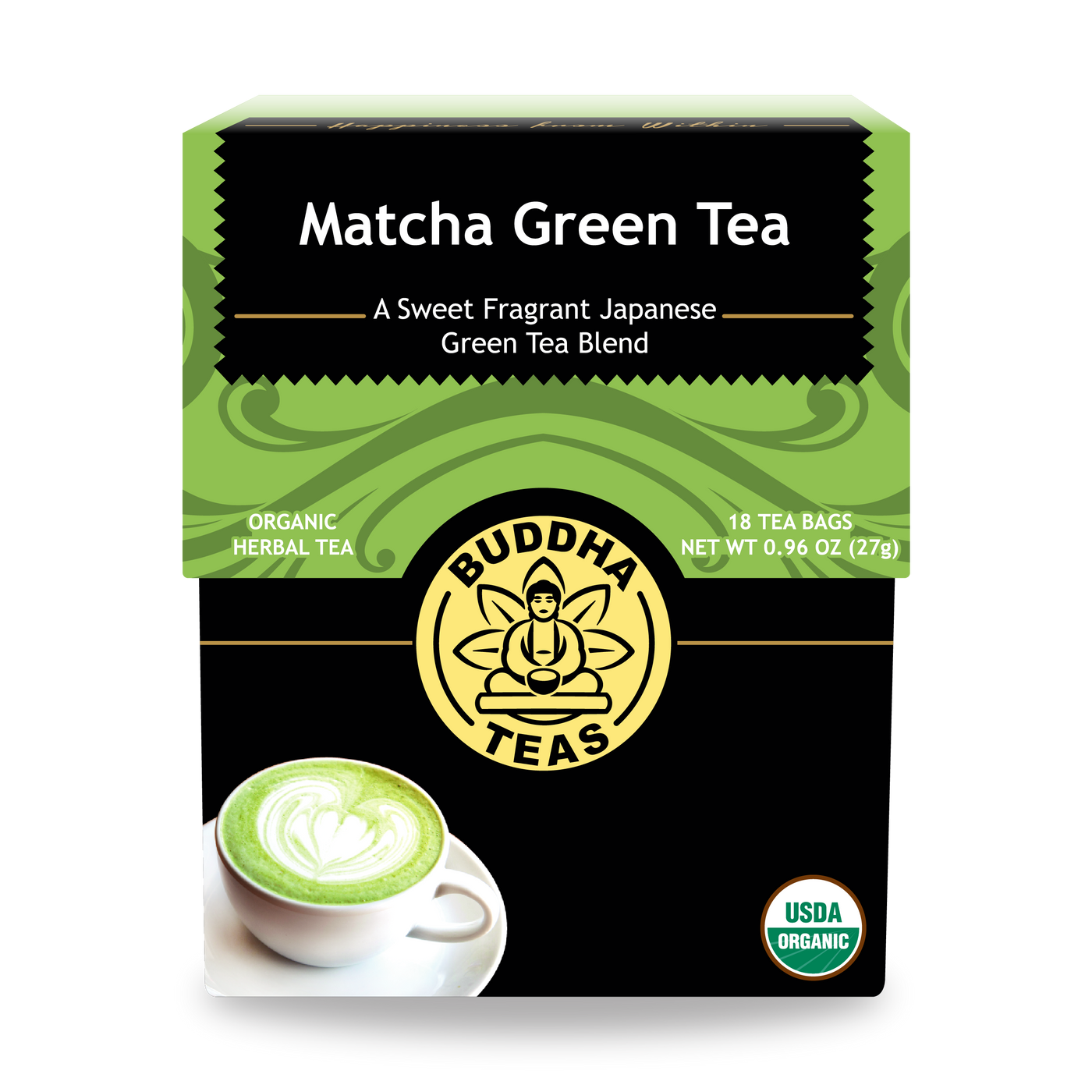 Buddha Teas Matcha Green Tea - front view