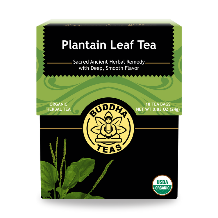 Buddha Teas Plantain Leaf Tea - front view
