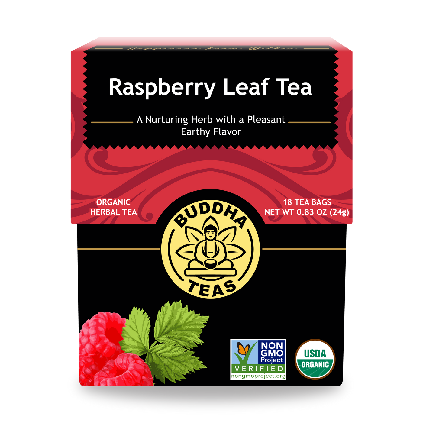 Buddha Teas Raspberry Leaf Tea - front view