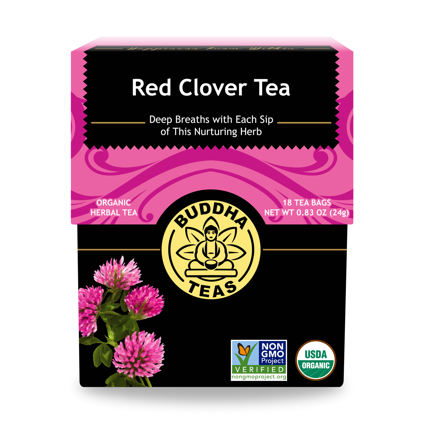 Buddha Teas Red Clover Tea - front view