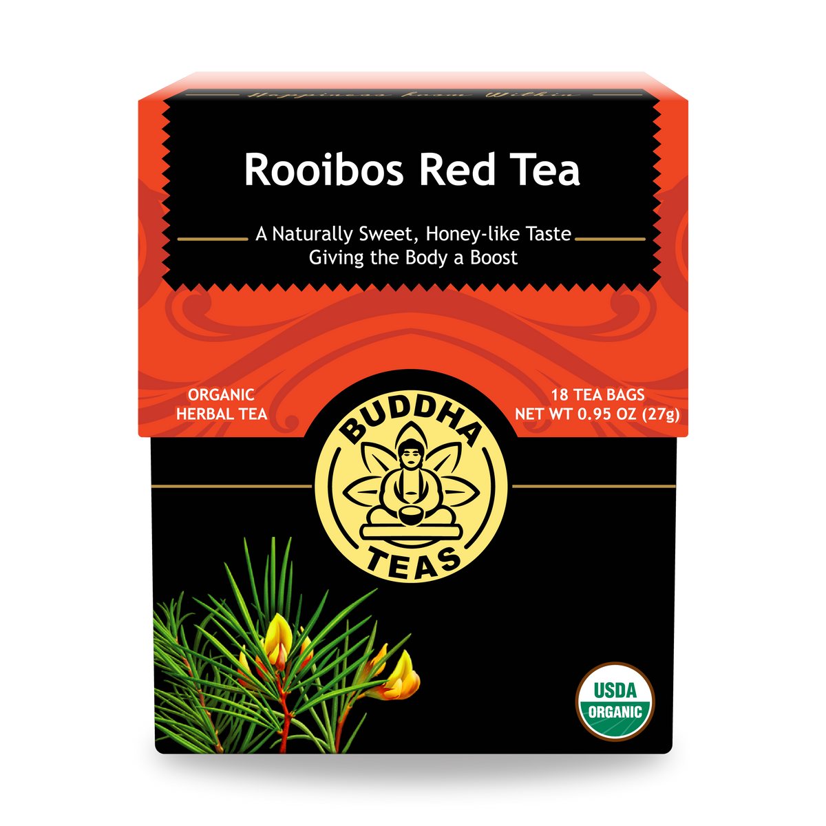 Buddha Teas Rooibos Red Tea - front view