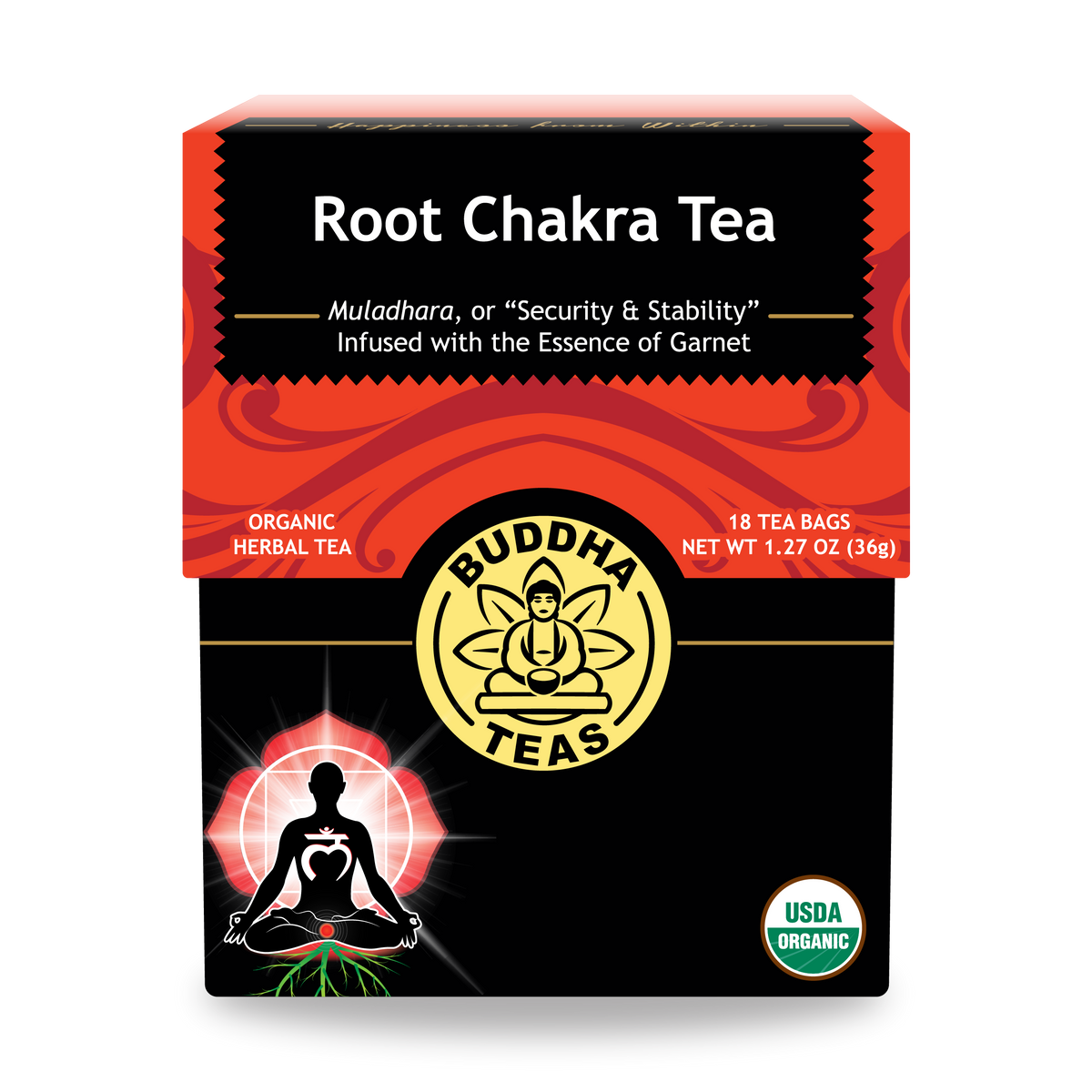 Buddha Teas Root Chakra Tea - front view