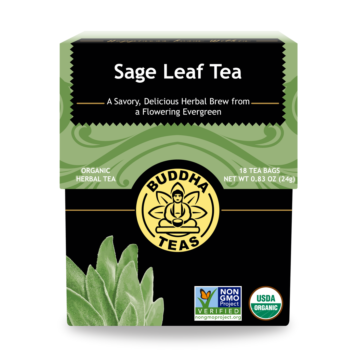 Buddha Teas Sage Leaf Tea - front view