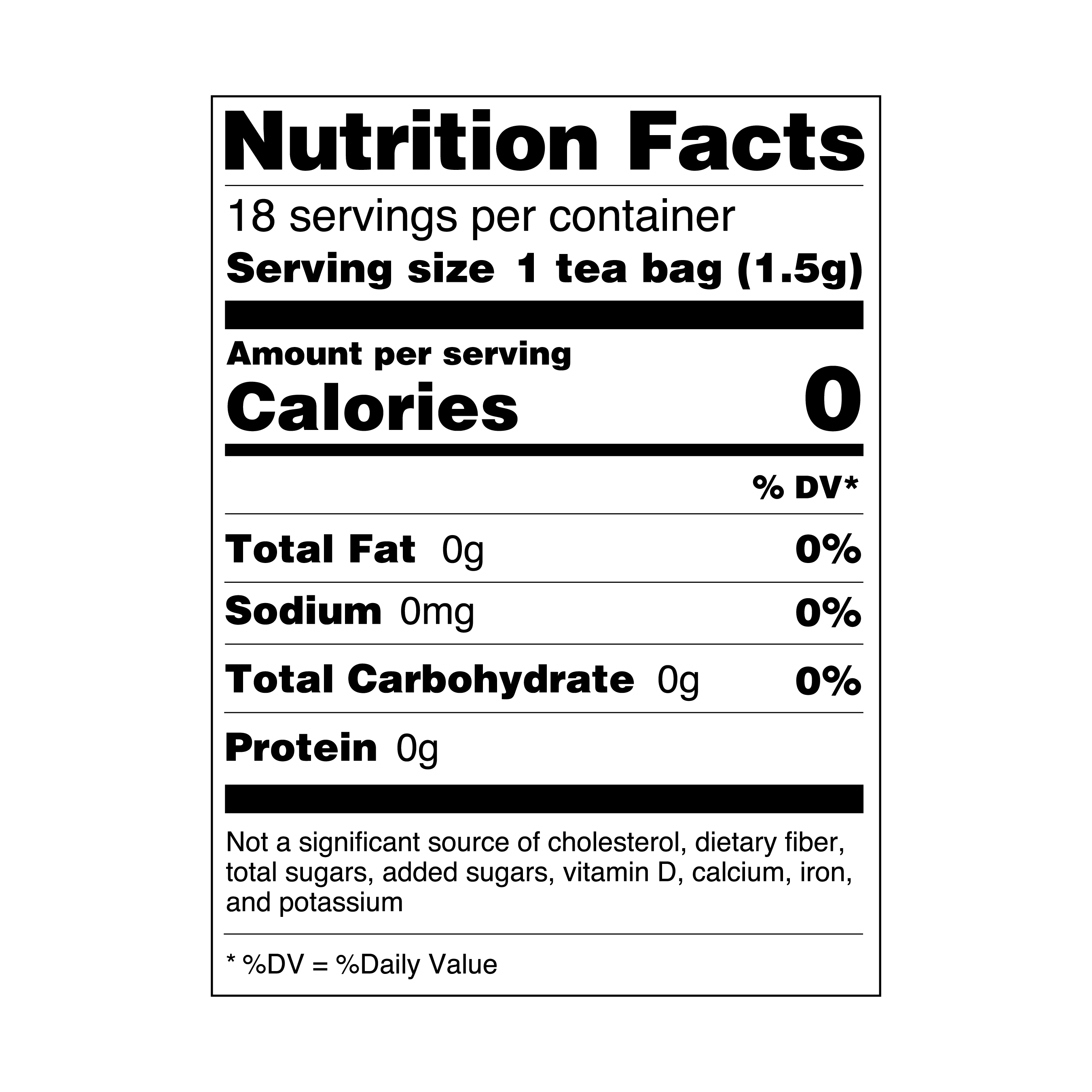Buddha Teas Sleepy Temple Blend - nutrition facts panel