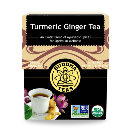 Buddha Teas Turmeric Ginger Tea - front view