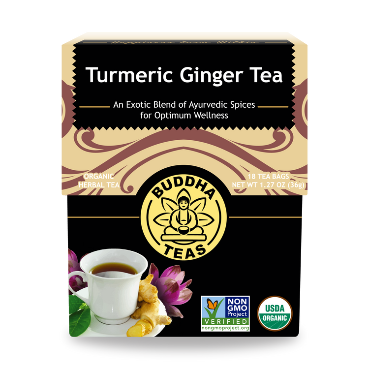 Buddha Teas Turmeric Ginger Tea - front view