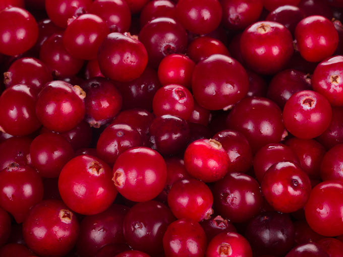 Close-up of a pile of red cranberries