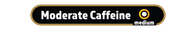 Logo with 'Moderate Caffeine' text on a black background